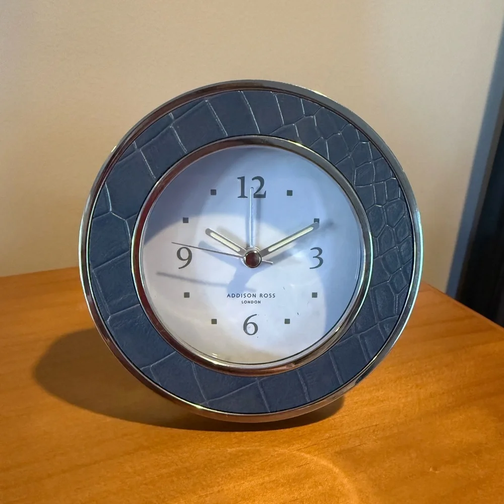 Addison Ross Blue and Silver Alarm Clock - Picture 2 of 6